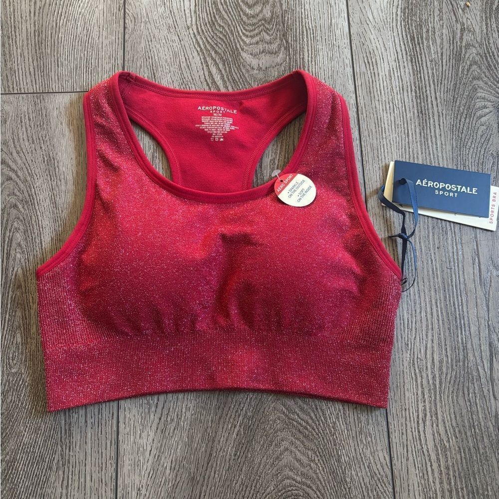 Aeropostale Shimmering Red Sports Bra